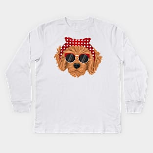 Funny and Cut Goldendoodle Lady Kids Long Sleeve T-Shirt